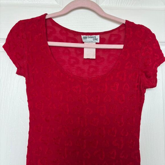 Chorus Line Vintage Red Dress with Hearts - Picture 2 of 4
